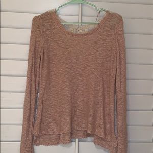 Pink sweater with lace